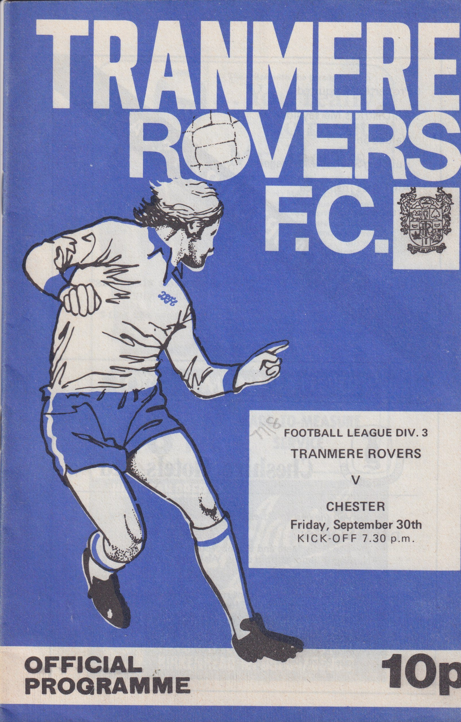 Tranmere Rovers v Chester match programme